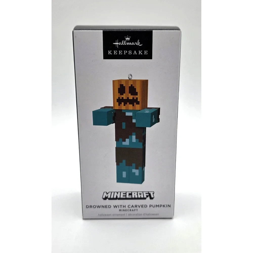2024 Hallmark Minecraft Drowned With Carved Pumpkin Keepsake‎ Ornament New